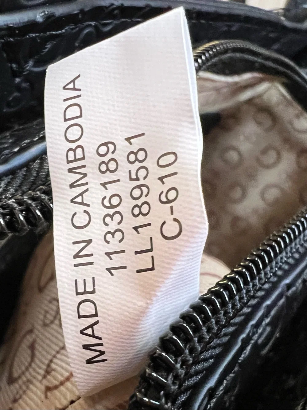 GUESS Black Embossed Logo Mini Satchel Crossbody Bag
